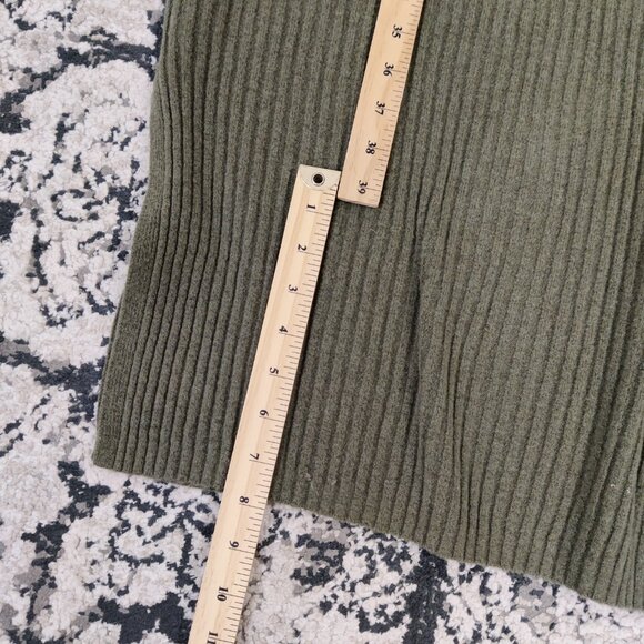 GAP Maternity Women's Dress Size M Olive Knit Ribbed Cotton Stretch Comfy Casual - Picture 10 of 10